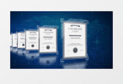 科技企业证书展示图文AE模板